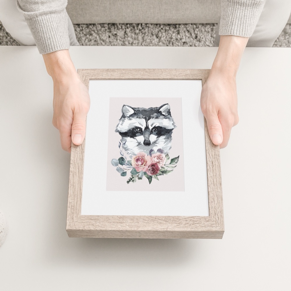 Raccoon Wall Art Watercolor Illustration Print Poster Unframed - Picture 5 of 10